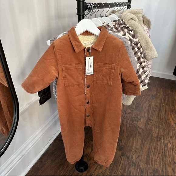 New  rylee and cru Cord Baby Jumpsuit || Spice - Picture 2 of 2